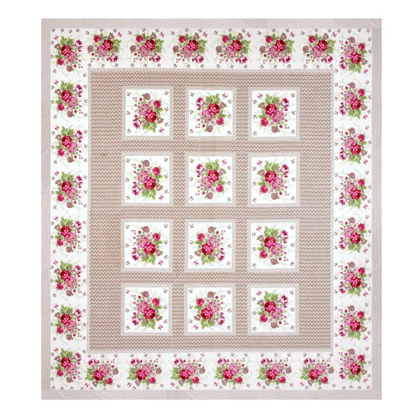 Light_Brown_Cotton_Rajwada_Phool_Gulistan_Collection_Double_Bedsheet_With_Pillow_Cover_100_X_108_Cm